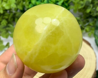 330g Beautiful Lemon Calcite, Lemon Calcite Sphere, Lemon Calcite Ball, Lemon Calcite, Calcite Sphere, Calcite Ball, Yellow Lemon Calcite