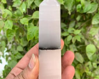 205g Beautiful UV-Reactive Pink Mangano Calcite Tower, Pink Calcite Obelisk, Calcite Tower, Pink Calcite Obelisk, Pink Calcite Tower