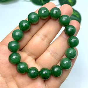 A++ Best Quality Green Nephrite Jade Bracelet, Nephrite Beads Bracelet, Green Nephrite Jade Bracelet, Nephrite Jade, Jade Bracelet, Jade