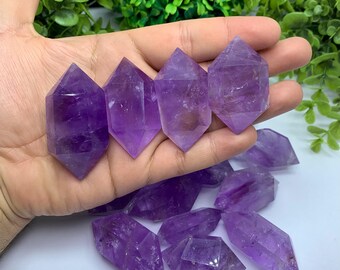 Belles pointes à double terminaison en améthyste violet transparent de qualité supérieure, Points d'améthyste, Cristal d'améthyste, Cristaux d'améthyste, Améthyste
