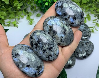Beautiful Rainbow Larvikite Palm Stone, Larvikite Palmstone, Larvikite Stone, Larvikite Crystal Palm Stones, Polished Larvikite Palm Stone