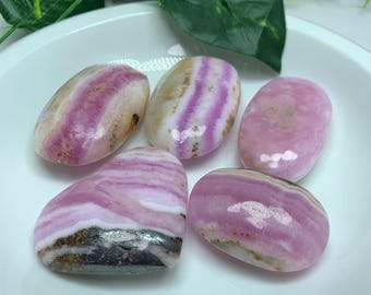 5 piezas de piedra de palma y corazón de aragonita rosa de alta calidad, piedra de aragonita rosa, piedra de palma de aragonita, aragonita rosa, piedra de aragonita rosa
