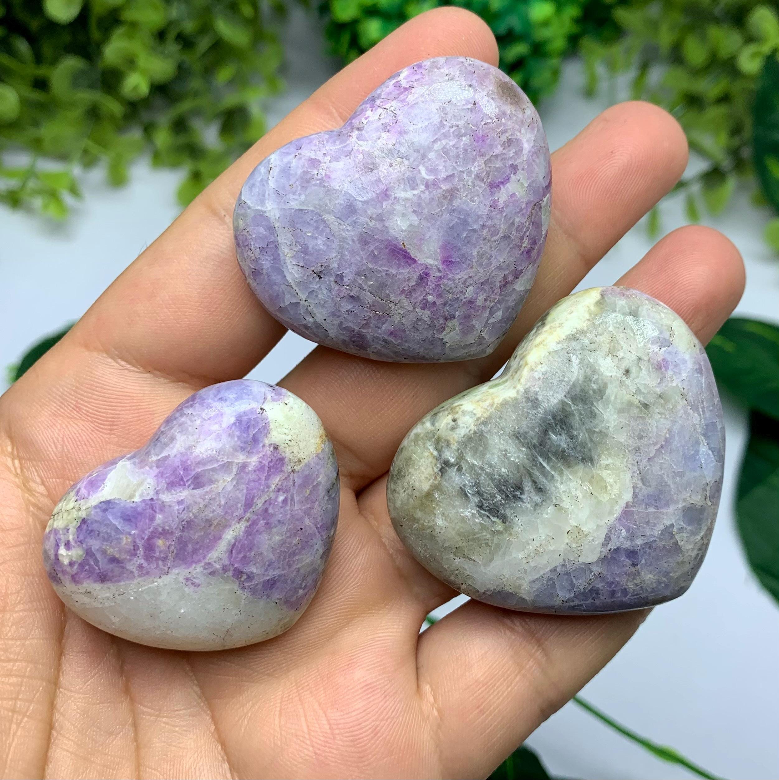 3個の美しいUV反応性ハックマナイトハートストーン、ハックマナイト