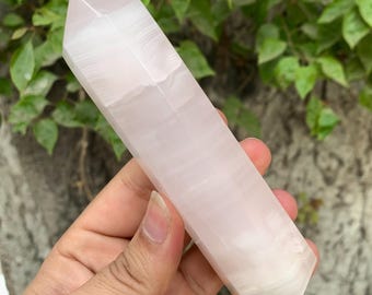 218g Beautiful UV-Reactive Pink Calcite Tower, Pink Calcite Obelisk, Calcite Tower, Pink Calcite Obelisk, Pink Calcite Tower, Pink Calcite