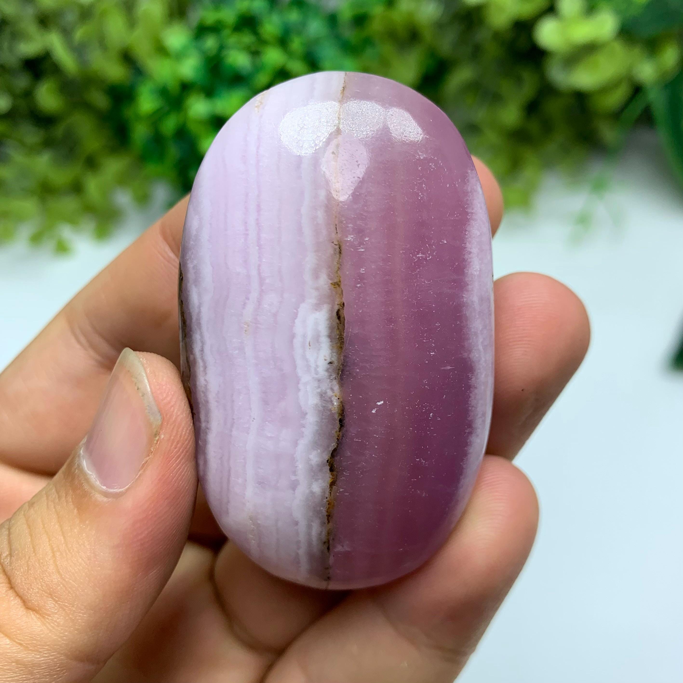 72g 最高品質のピンクアラゴナイトパームストーン、ピンクアラゴナイト