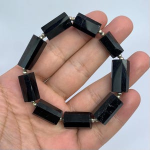 Lustrous Black Tourmaline Beads Bracelet, Tourmaline Bracelet, Black Tourmaline Bracelet, Black Tourmaline, Tourmaline Beads Bracelet