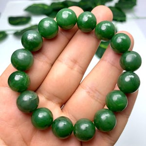 AAA Quality Green Nephrite Jade Bracelet, Nephrite Bracelet, Green Nephrite Jade Bracelet, Nephrite Jade, Jade Bracelet, Green Jade Bracelet