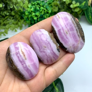 3 Pieces Top Quality Pink Aragonite Palm Stones, Pink Aragonite Stones, Aragonite Palm Stones, Pink Aragonite, Pink Aragonite Stone, Calcite