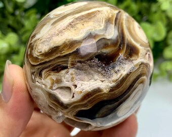 280g Beautiful Druzy Brown Chocolate Calcite Sphere, Chocolate Calcite Ball, Chocolate Calcite Sphere, Calcite Stone Ball, Calcite Sphere