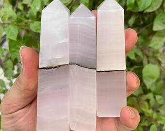 Best Quality UV-Reactive Pink Mangano Calcite Tower, Pink Calcite Obelisk, Calcite Tower, Pink Calcite Obelisk, Pink Calcite Tower