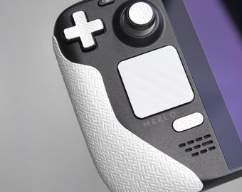 White Steam Deck Grip Skin, Anti slip Steamdeck, Textured Rubber Grip Skin Steamdeck Thumb Grips Joystick Cap Thumbstick Covers Back button