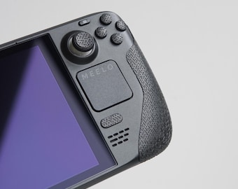 Steam Deck Comfort Grip: Ergonomic Anti-Slip Rubber Skin, Enhanced Thumb Grips, Joystick Caps, Thumbstick Covers, and Rear Button Traction