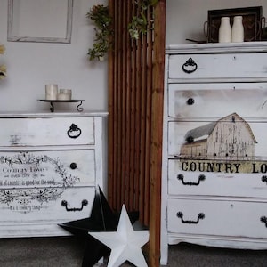SOLD*** Vintage Country Farmhouse Dresser Set of 2