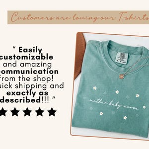 Comfort Colors® Mother Baby Nurse Shirt, MBU Shirt, OB L&D Nurse Gift, Mother Baby RN Crewneck, Mother Baby Nurse Gift, Postpartum Nurse Tee Light Green