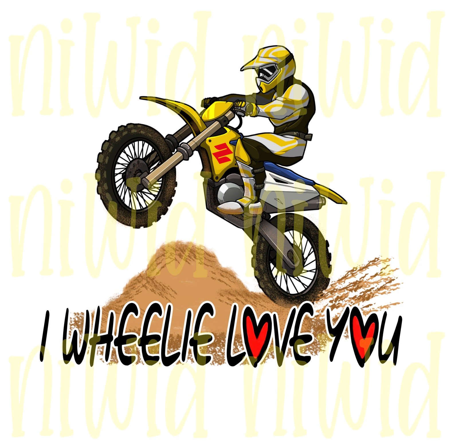 Wheelie Love You Motorcycle Dirt Bike Valentine Holiday Funny | Etsy