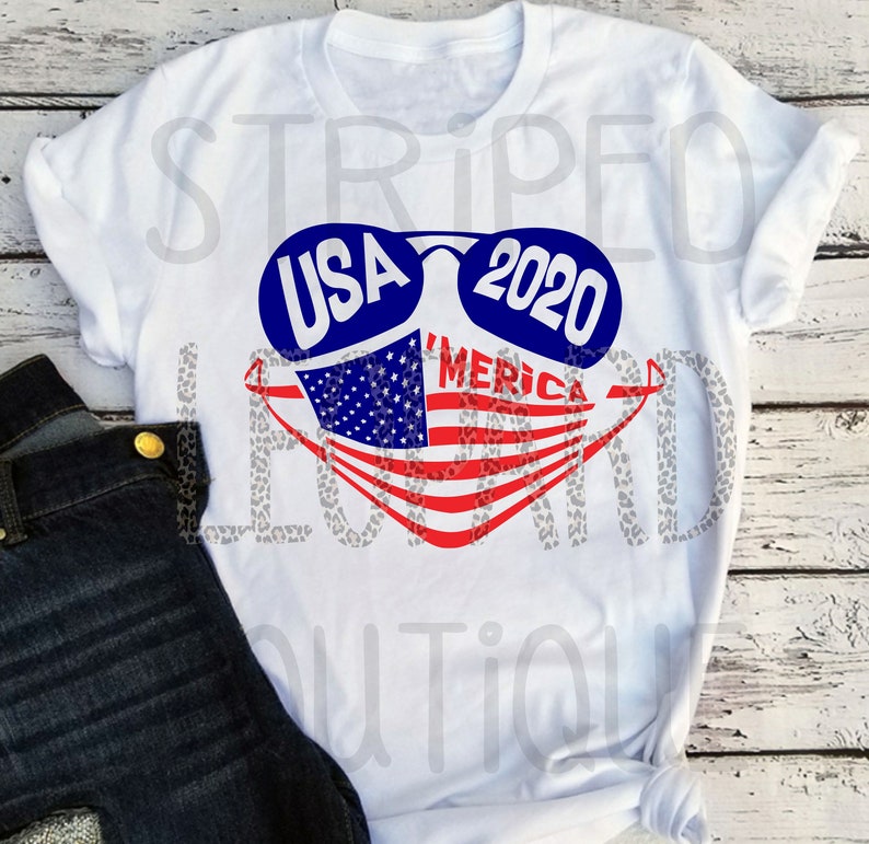 Download Flag Merica USA 2020 Face Mask Sunglasses Silhouette SVG ...