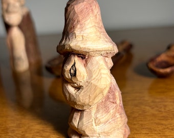 Hand carved wooden gnome