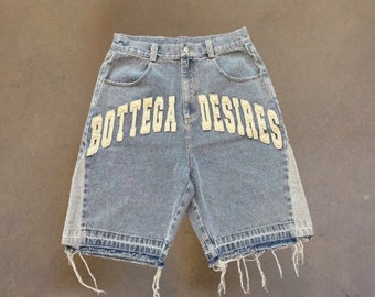 Bottega Desires 2 Different Colors  - Fashion Street Wear - Yk2 clothing - Streetwear - Jorts - Shorts - Jeans - Denim