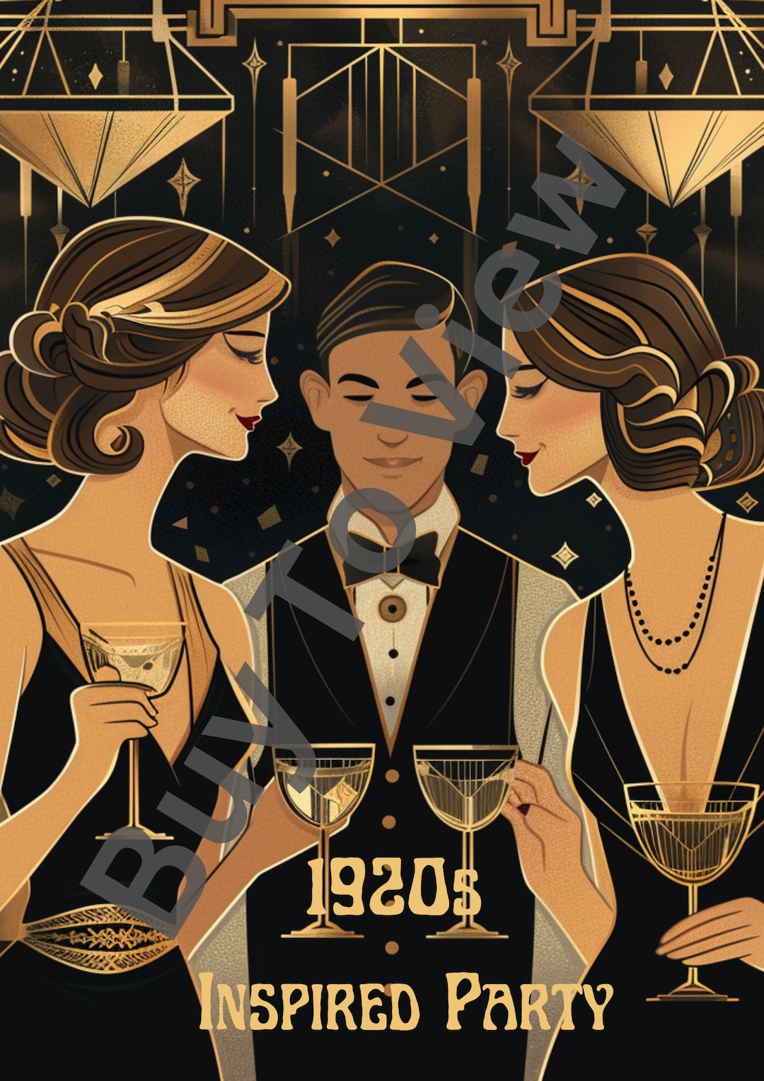 1920s Inspired Party Invitation Template - Etsy