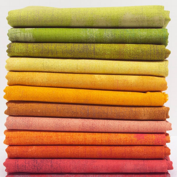 Moda Grunge 12 Fabric Bundle - Fall Autumn Colors
