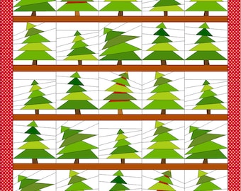 The Tree Lot Holiday Christmas Quilt PDF Pattern - Throw size