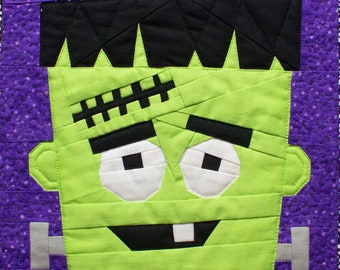 Monster Halloween Foundation Paper Pieced Quilt Block Pattern