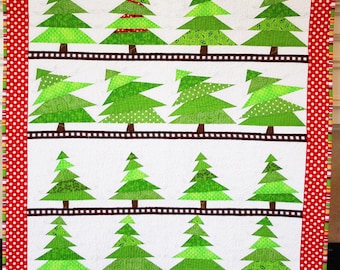The Tree Lot Holiday Christmas Mini Quilt Wall Hanging Pattern PDF