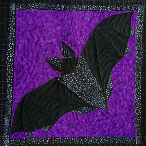 Bat Halloween Foundation Paper Pieced Quilt Block Pattern