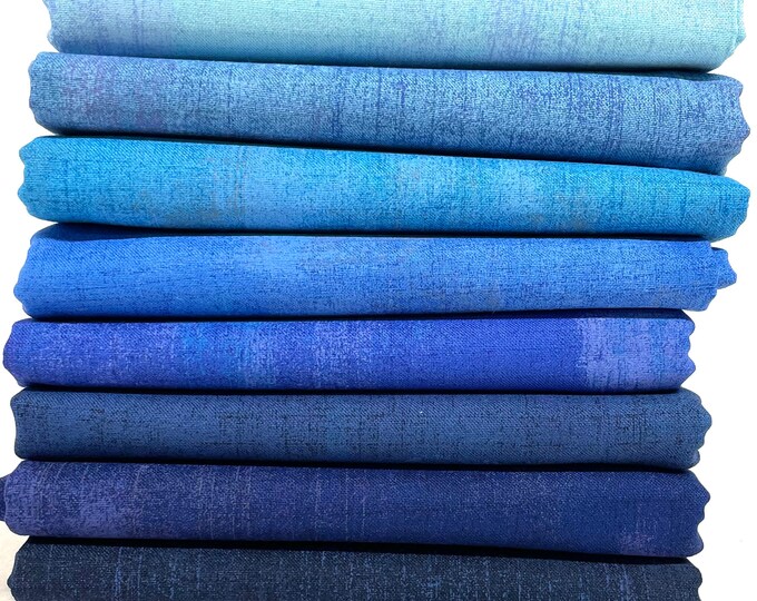 Blue Moda Grunge Fabric Bundle 8 Colors Etsy