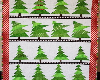 The Tree Lot Holiday Christmas Mini Quilt Wall Hanging Pattern PDF