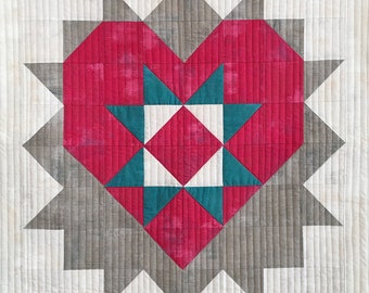 Love You Valentine's Day Mini Quilt Wallhanging Pattern PDF