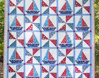 Sailing Sailboat Quilt Pattern PDF