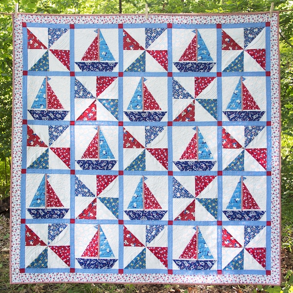 Sailing Sailboat Quilt Pattern PDF