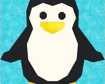 Little Penguin Foundation Paper Pieced Quilt Block Pattern PDF