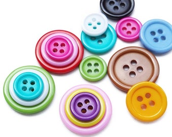 Plastic (Resin) Buttons 11mm/15mm/18mm/20mm/25mm