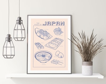 Japanese Food Print, Ramen Poster, Modern Kitchen Decor, Illustration, Chef Print, Bar Art, Exhibition Poster, Retro Wall Art, Japan, A4 A3