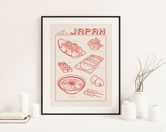 Japanese Food Print, Ramen Poster, Modern Kitchen Decor, Illustration, Chef Print, Bar Art, Exhibition Poster, Retro Wall Art, Japan, A4 A3