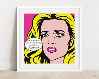 Legally Blonde Pop Art Comic Strip Art Print | Elle Woods Movie Quote | Gift for Lawyer, Movie Fan, Feminist  | Square Design