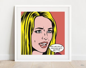 Mean Girls Pop Art Comic Art Print | Regina George Movie Quote | Christmas Gift for Movie Fan, Nostalgia Fan, Feminist  | Square Design