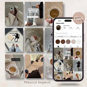 Von Pinterest inspirierte Instagram Templates für Kreative & Influencer | ästhetische Leinwand Beiträge | Social Media Content Bundle 2026
