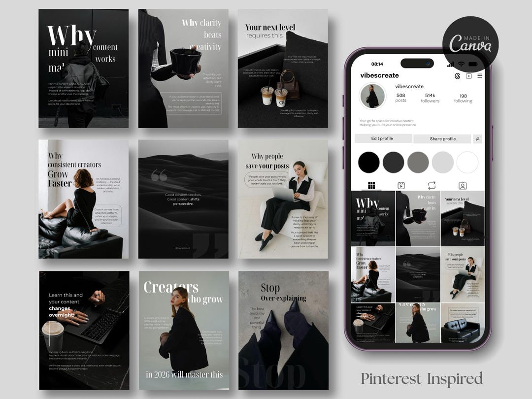 Pinterest-inspired Instagram Post Templates for Content Creators ...