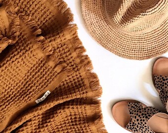 Set Of 2- Turkish Cotton Waffle Soft Towels -  ( Best Selling, Wedding Gift, Teacher Gift, Spa Towel, Beach Towel