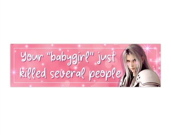 Pegatinas para parachoques FF7 Sephiroth "Babygirl"