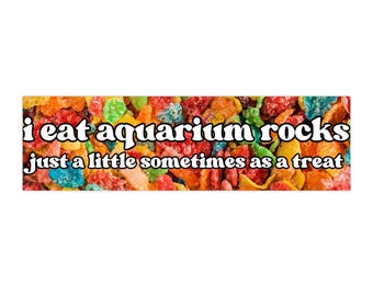 Yo como pegatinas para parachoques de rocas de acuario