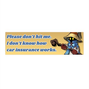 FF9 Vivi "Please Don't Hit Me" Bumper Stickers