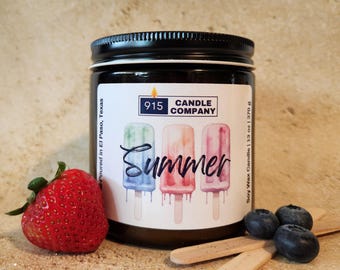 Summer Scented Soy Wax Candle - Made in El Paso, Texas