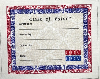 Quilts of Valor, Medallion Quilt Label --Free Shipping