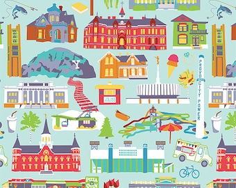 Provo Utah Fabric, 56" wide print on Quilting Cotton