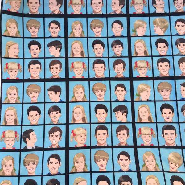 Here's the Story, Brady Bunch-Inspired-- 56" wide print on quilting cotton