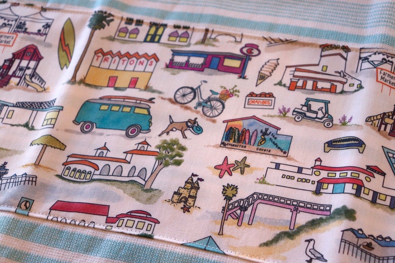 California Theme Gift San Clemente Dish Towel